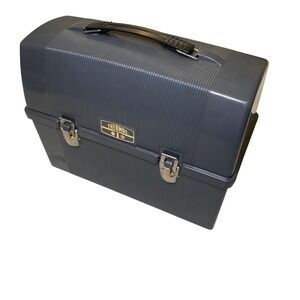 Vintage Thermos King-Seeley‎ Gray Plastic Lunch Box Cooler with Thermos USA